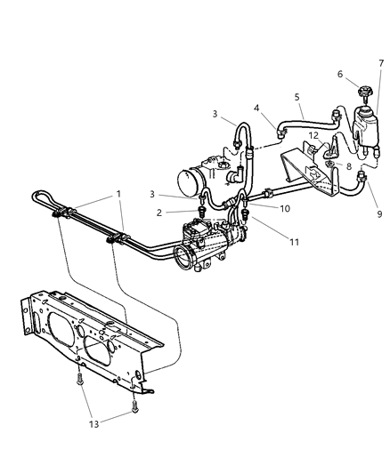 2000 Jeep Cherokee Power Steering Hoses And Reservoir Diagram 1