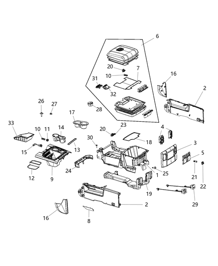 2017 Ram 3500 Bezel-Center Console Diagram for 5XY511X9AB