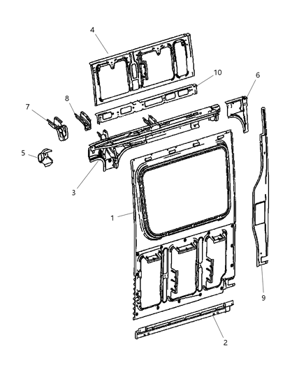 2009 Dodge Sprinter 2500 Side Inner Panel Diagram 1