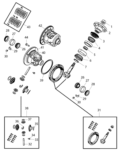 2011 Ram Dakota Differential Assembly Diagram 2