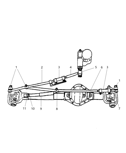 2002 Dodge Ram 2500 Quad & Club Cab Linkage, Steering Diagram 2