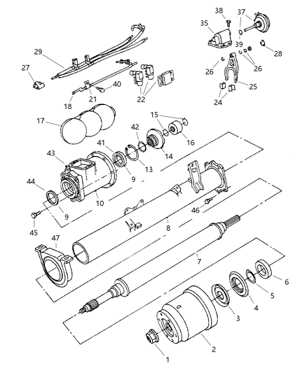 1998 Chrysler Town & Country Torque Tube Assembly Diagram