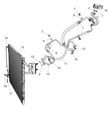 2013 Jeep Wrangler Line-A/C Suction And Liquid Diagram for 55111375AE