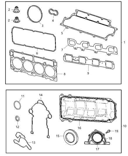 2010 Dodge Charger Engine Gasket / Install Kits Diagram 4