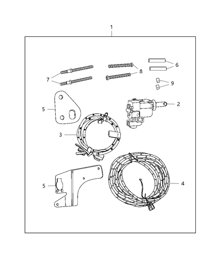 2012 Ram 3500 Pickup Lock Kit, Tailgate Diagram