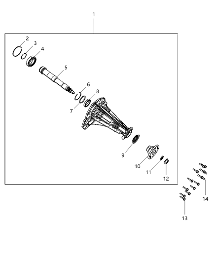 2013 Jeep Grand Cherokee Driveshaft Yoke Flange Diagram for 4800723AA