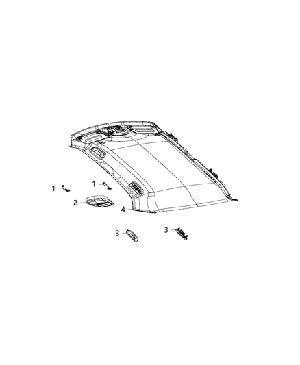 2018 Chrysler 300 Lamps, Over Head Console & Illuminated Handle Diagram