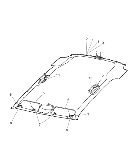 2005 Jeep Liberty Visor Diagram for 5KF90BD1AA