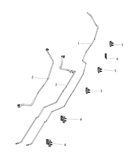2020 Ram 3500 Cab Chassis Fuel Lines/Tubes, Rear Diagram 5