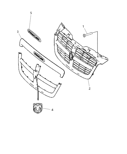 2007 Dodge Sprinter 3500 Grille-Radiator Diagram for 1HQ77DX9AA