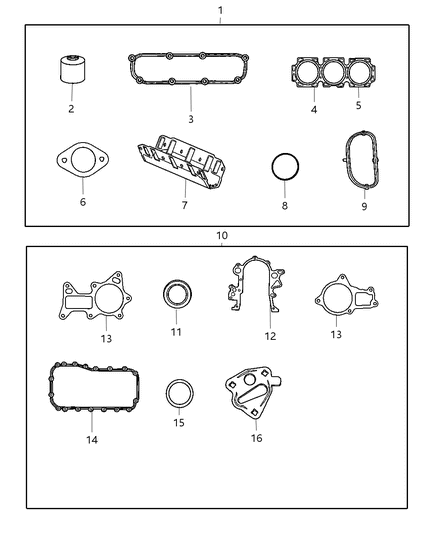 2008 Chrysler Town & Country Gasket Packages Diagram 3
