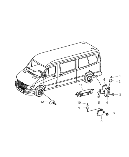 2009 Dodge Sprinter 2500 Trigger-Low Tire Pressure Warning Diagram for 68013414AA