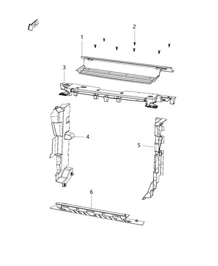 2019 Jeep Cherokee Seal-Radiator Upper Diagram for 68437116AA