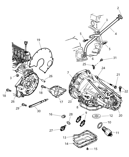 2001 Jeep Grand Cherokee STRUT-Bell Housing Diagram for 52104250AA