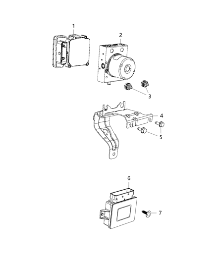 2015 Chrysler 200 Abs Control Module Diagram for 68234916AA