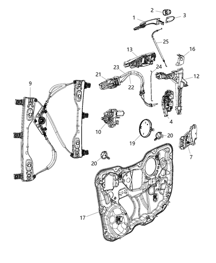 2014 Jeep Cherokee Handle-Exterior Door Diagram for 1SZ26JGXAC