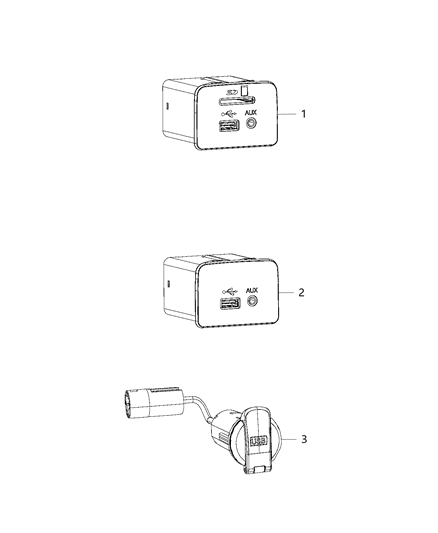 2016 Ram 1500 U Connect Media & Charging Center Diagram