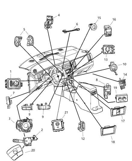 2007 Dodge Durango Switch-HEADLAMP Diagram for 68023123AB