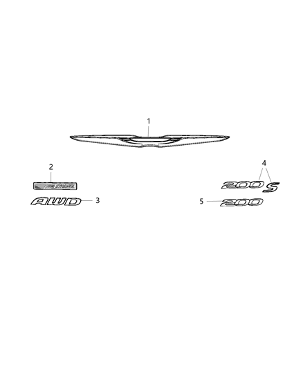 2015 Chrysler 200 Nameplate Diagram for 68146419AA