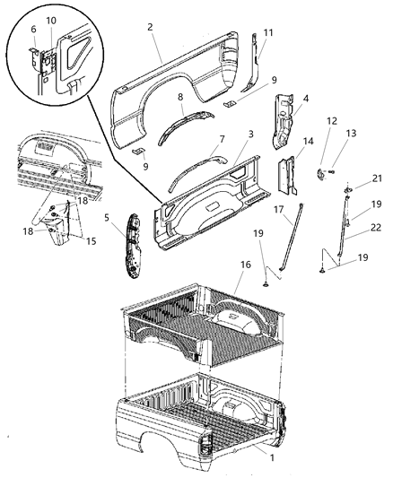 2008 Dodge Ram 2500 Pick-Up Box Diagram