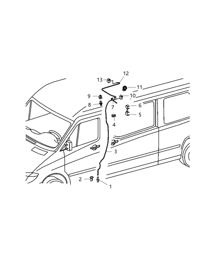 2008 Dodge Sprinter 3500 Rear A/C Condensed Water Drain Diagram