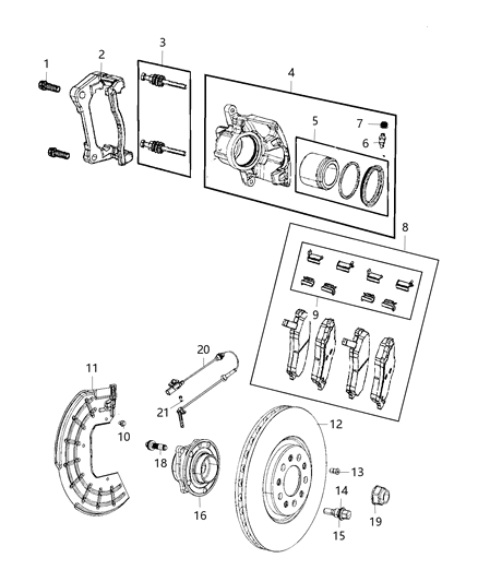 2015 Chrysler 200 Front Brake Rotor Diagram for 4779884AA