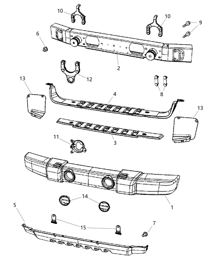 2007 Jeep Wrangler Air Dam Diagram for 1BE95RXFAC