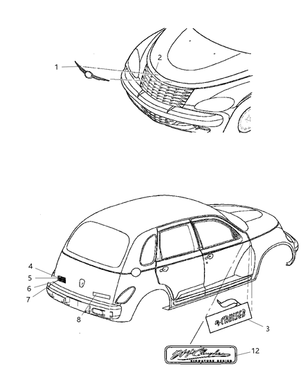 2006 Chrysler PT Cruiser NAMEPLATE-Street Cruiser Series Diagram for 5152107AB