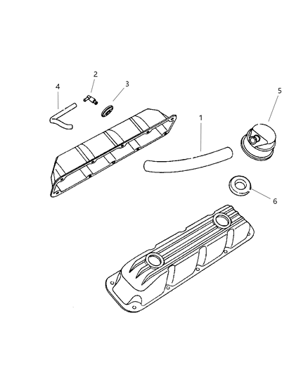 2003 Dodge Ram 1500 Hose-CRANKCASE Vent Diagram for 53032690AA