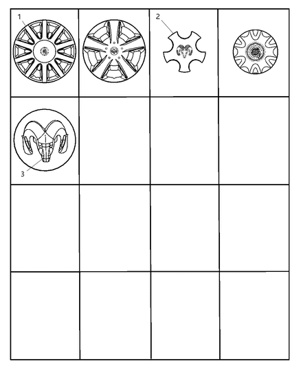 2009 Dodge Journey Wheel Cover Diagram for 1BG69PAKAA