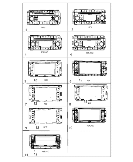 2010 Dodge Challenger Radio-AM/FM/6 Dvd Diagram for 5064951AB