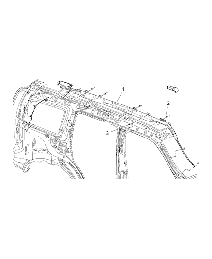 2010 Dodge Nitro Side Curtain Air Bag Diagram for 52112101AI