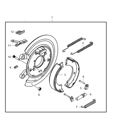 2013 Ram 1500 Park Brake Assembly, Rear Disc Diagram