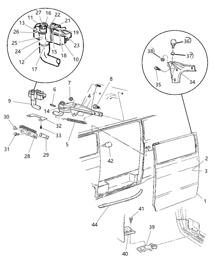 1999 Dodge Ram Wagon Door-Sliding Diagram for 55347008AF