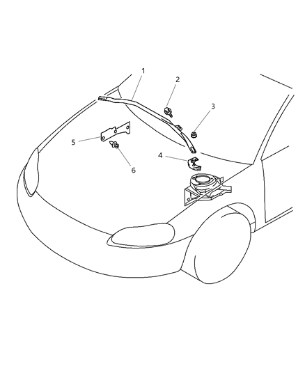 2001 Chrysler Sebring Coupe Cowl - Loose Panels Diagram