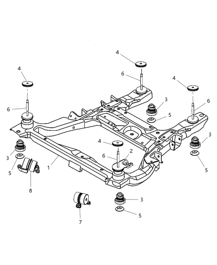 2006 Chrysler Pacifica Cradle, Suspension, Front Diagram