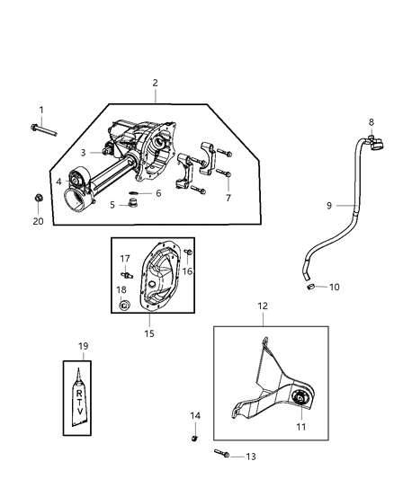 2012 Jeep Liberty Bracket-Axle Support Diagram for 52132031AB