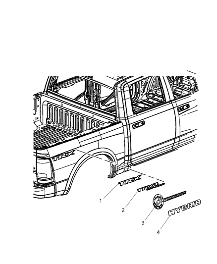 2011 Ram 1500 Decals & Tape Stripes Diagram