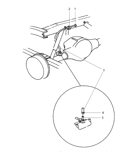 2000 Dodge Ram 1500 Quad & Club Cab Vent, Rear Axle Diagram
