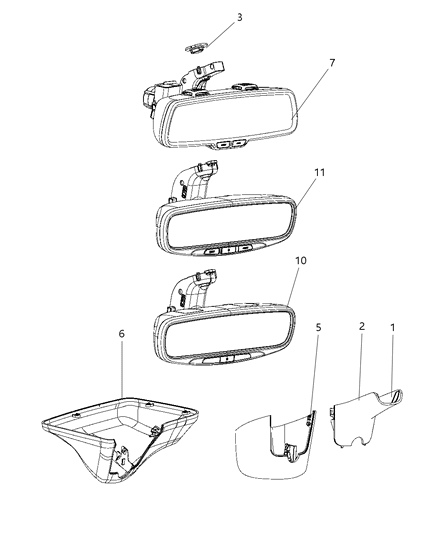 2021 Jeep Grand Cherokee Mirror - Inside Rearview Diagram