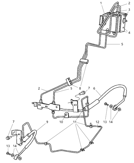 2005 Dodge Ram 1500 Rear Abs Anti Lock Brake Pump Diagram for 52010035AN