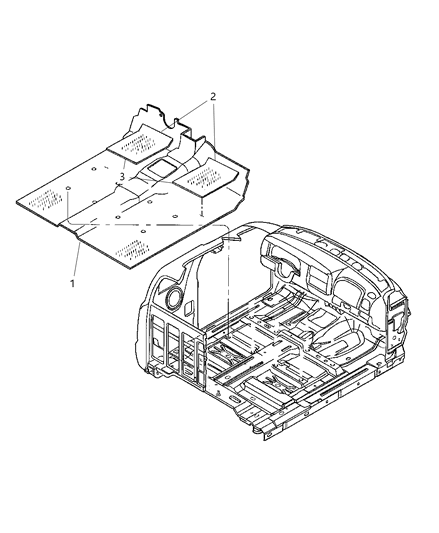 2004 Dodge Dakota Floor Carpet Diagram for 5GW26XDVAE