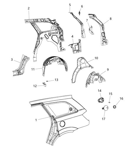 2019 Dodge Journey Rear Quarter Panel Diagram