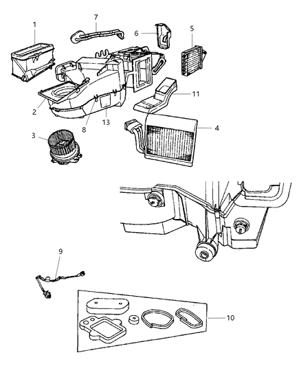 2008 Chrysler PT Cruiser A/C & Heater Unit Diagram