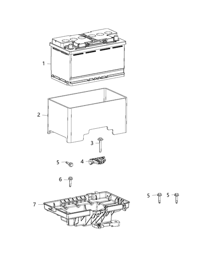 2014 Chrysler Town & Country Battery, Tray, And Support Diagram
