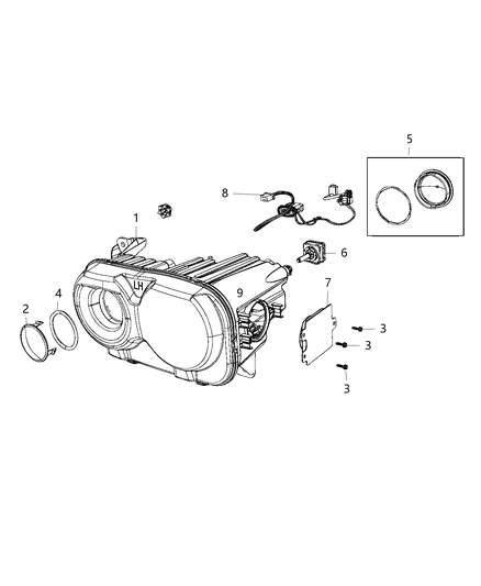 2017 Dodge Challenger Headlamp Diagram for 68304471AB