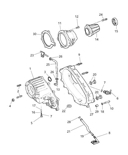 1999 Dodge Ram 1500 Case , Transfer & Related Parts Diagram 1