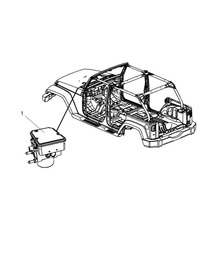 2008 Jeep Wrangler Anti-Lock Brake System Module Diagram for 68030936AA