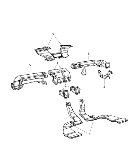 2010 Dodge Grand Caravan Ducts, Front Diagram