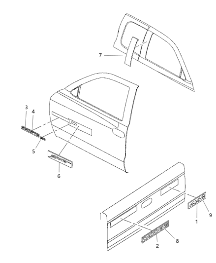 1997 Dodge Dakota Decals Diagram